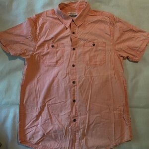 Men's Light Orange(Coral) Short Sleeve Shirt
